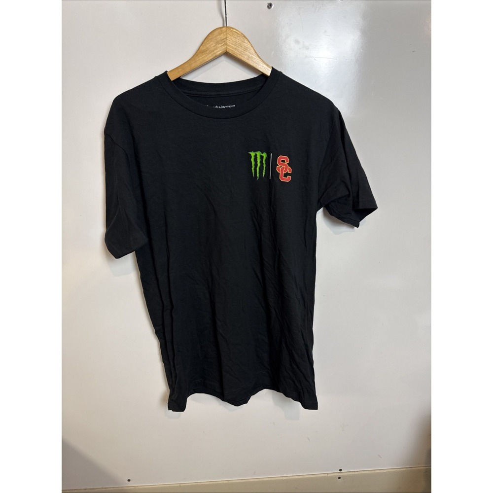 USC Trojans x Monster Energy Shirt Mens Large Black Cotton Fight On Short Sleeve